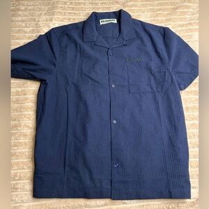 Men’s playboy button down shirt in navy! Never worn!